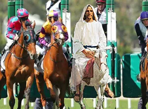 Jesus rides donkey in Melbourne Cup, comes last but claims victory