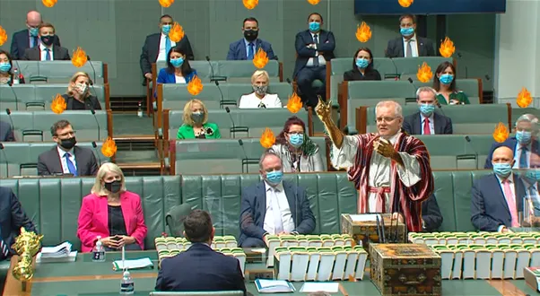 ScoMo ‘brings the fire’ with religious freedom sermon – moderates brought to tears of repentance